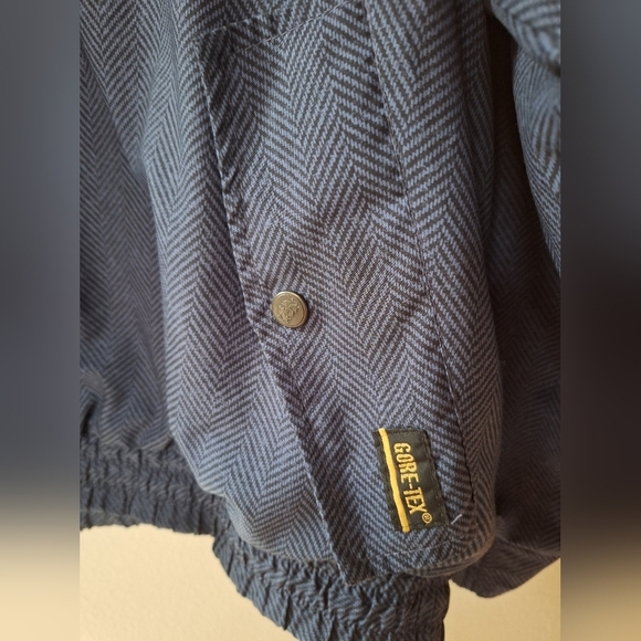 Tourney Gore-Tex Mens Golf Jacket Herringbone Navy Waterproof 1/4 Zip Size L - Picture 4 of 6